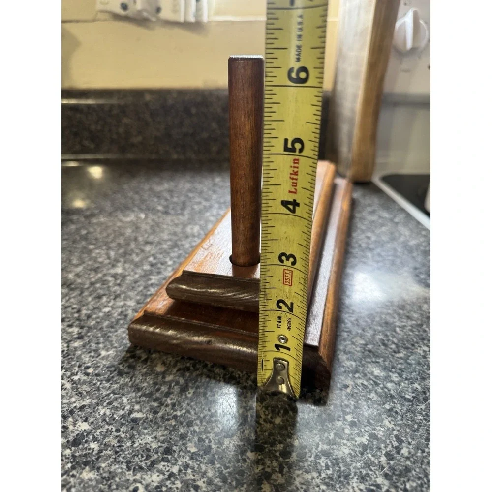 VTG Napkin Holder Hand made Wood‎ Clamp Farmhouse Cottage core Primitive Rustic